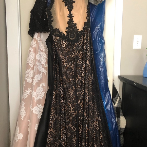 Black Lace Prom Dress - Picture 2 of 3